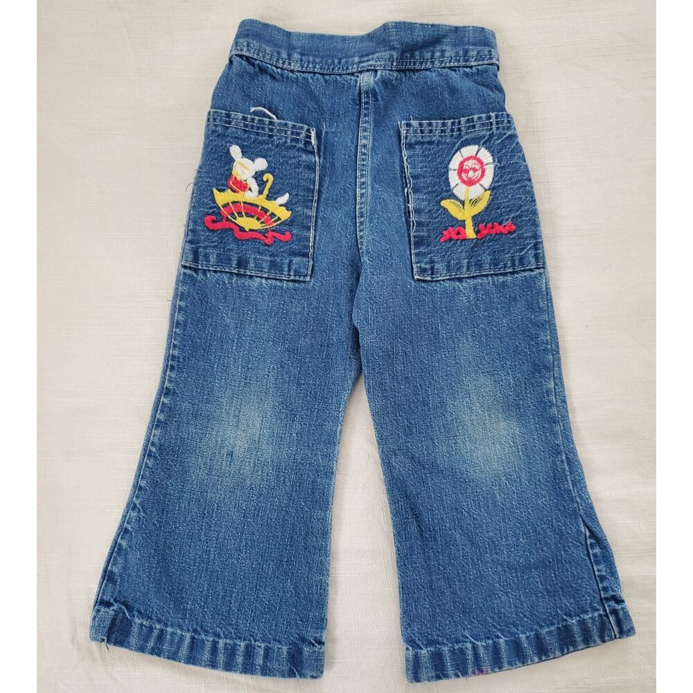 Vintage Mouse & Flower Flared Jeans 2t